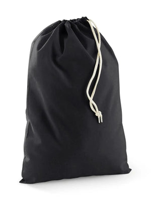 Recycled Cotton Stuff Bag XXS nero - personalizzabile con logo