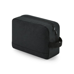 Recycled Essentials Wash Bag nero - personalizzabile con logo