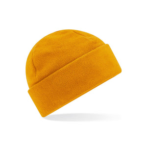 Recycled Fleece Cuffed Beanie giallo - personalizzabile con logo