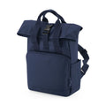 Recycled Mini Twin Handle Roll-Top Backpack blu - personalizzabile con logo