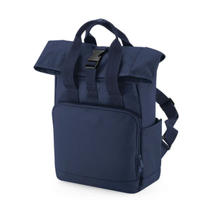 Recycled Mini Twin Handle Roll-Top Backpack blu - personalizzabile con logo