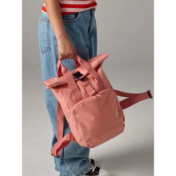 Recycled Mini Twin Handle Roll-Top Backpack - personalizzabile con logo
