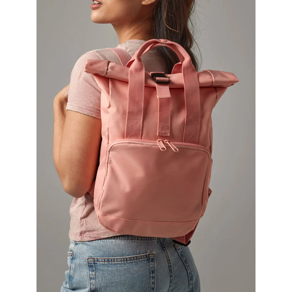 Recycled Mini Twin Handle Roll-Top Backpack - personalizzabile con logo