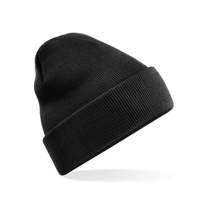 Recycled Original Cuffed Beanie nero - personalizzabile con logo