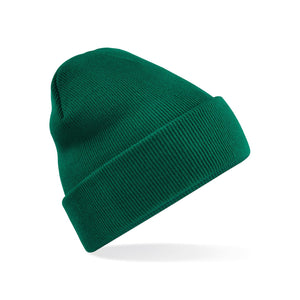 Recycled Original Cuffed Beanie verde - personalizzabile con logo