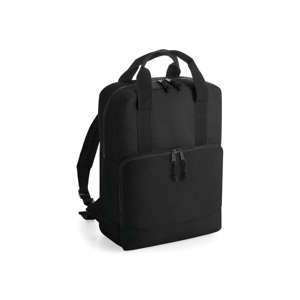 Recycled Twin Handle Cooler Backpack nero - personalizzabile con logo