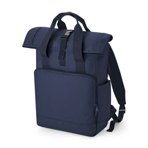 Recycled Twin Handle Roll-Top Laptop Backpack blu - personalizzabile con logo