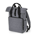 Recycled Twin Handle Roll-Top Laptop Backpack grigio - personalizzabile con logo