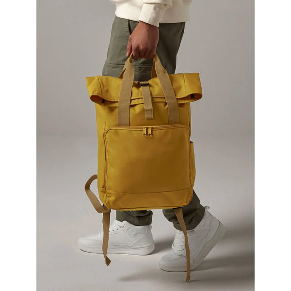 Recycled Twin Handle Roll-Top Laptop Backpack - personalizzabile con logo