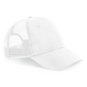 Recycled Urbanwear 6 Panel Snapback Trucker bianco - personalizzabile con logo