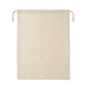 Rete in cotone riutilizzabile beige - personalizzabile con logo