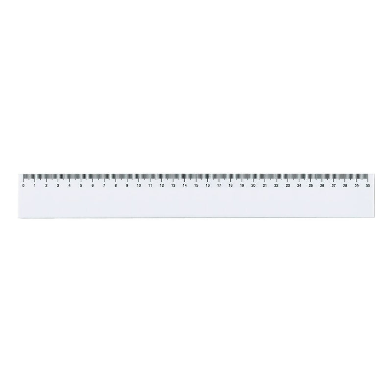 Righello da 30 cm Bianco - personalizzabile con logo