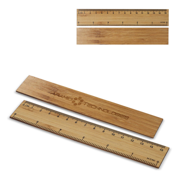 Righello in bambù 15 cm natural - personalizzabile con logo