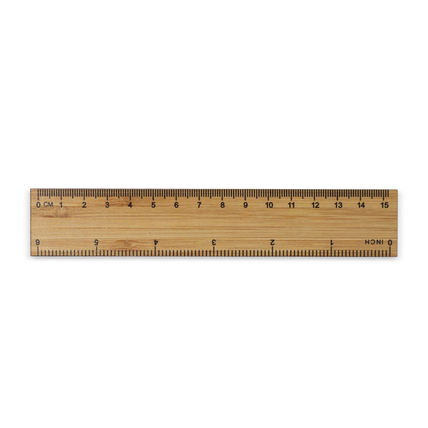 Righello in bambù 15 cm natural - personalizzabile con logo