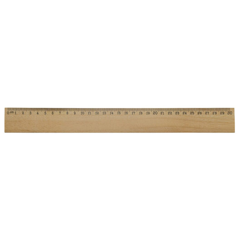Righello in legno 30 cm beige - personalizzabile con logo