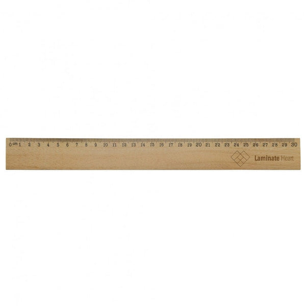 Righello in legno 30 cm beige - personalizzabile con logo