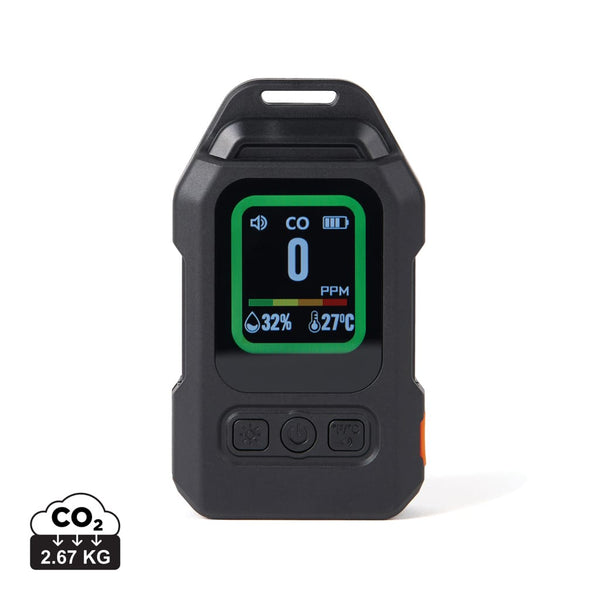 Rilevatore portatile di CO Nordic Drift Everest con LED nero - personalizzabile con logo