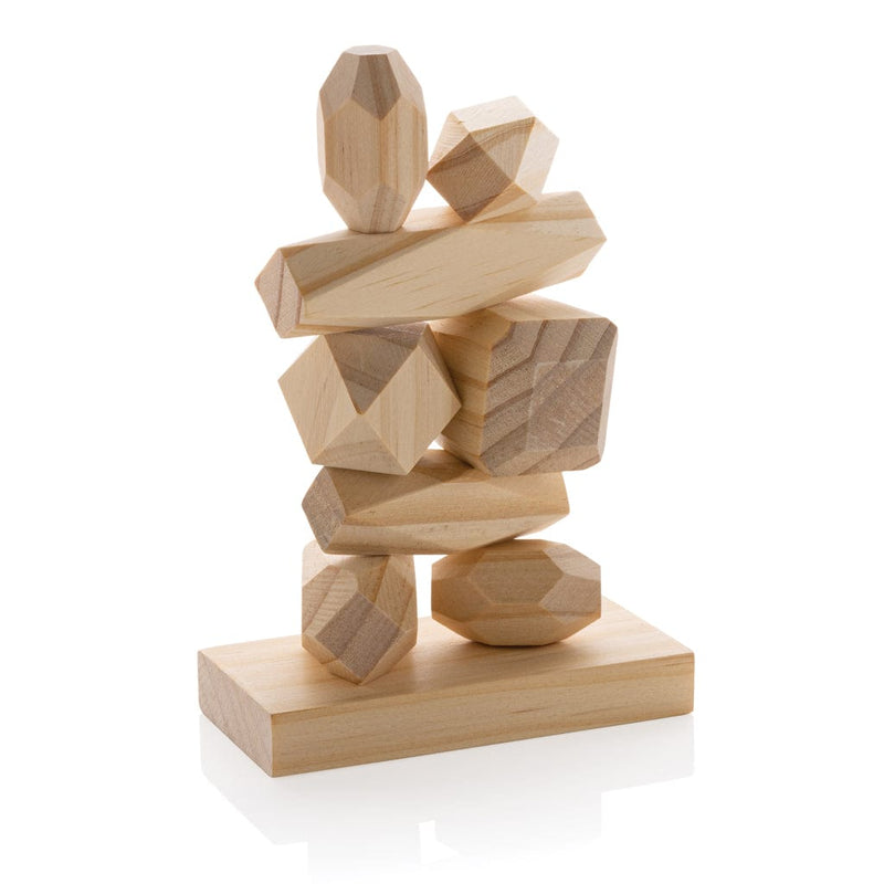 Rocce di bilanciamento in legno Ukiyo Crios marrone - personalizzabile con logo