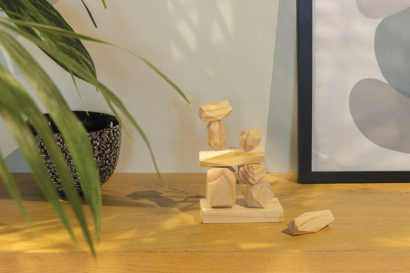Rocce di bilanciamento in legno Ukiyo Crios marrone - personalizzabile con logo
