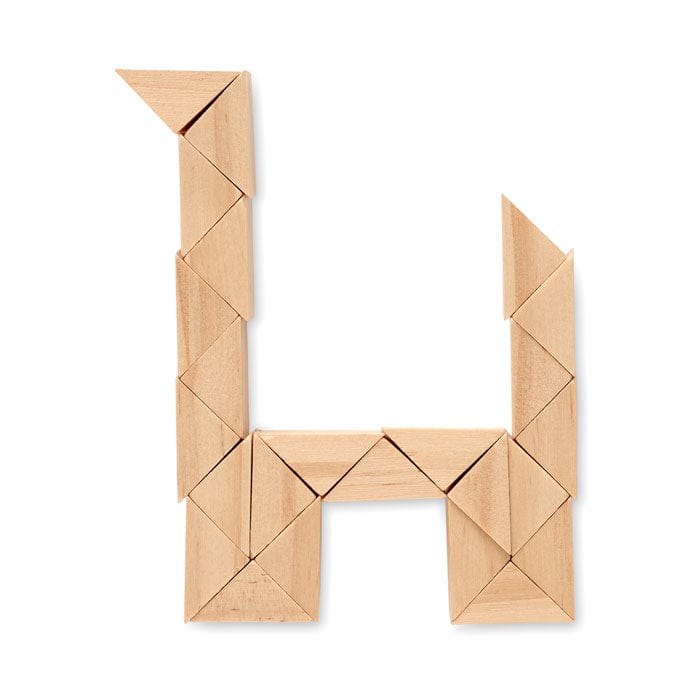 Rompicapo in legno 24 pezzi beige - personalizzabile con logo