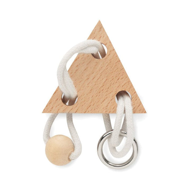Rompicapo in legno triangolo beige - personalizzabile con logo