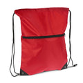 Sacca a coulisse 210T R-PET con cerniera Rosso - personalizzabile con logo