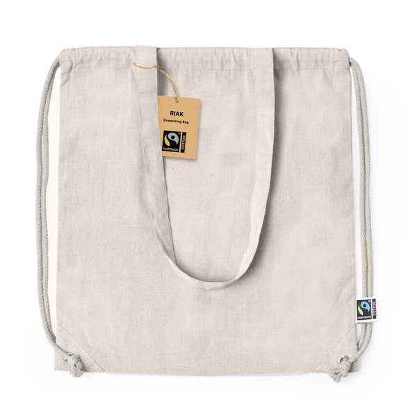 Sacca Borsa Riak Fairtrade beige - personalizzabile con logo