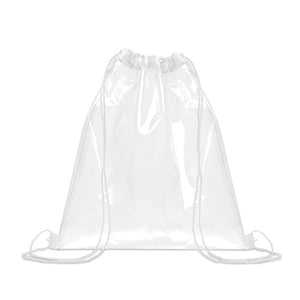 Sacca con coulisse trasparente PVC Bianco - personalizzabile con logo
