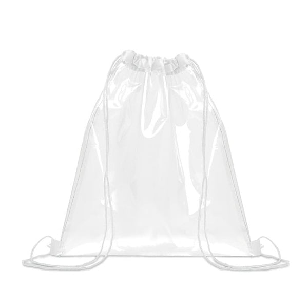 Sacca con coulisse trasparente PVC Bianco - personalizzabile con logo
