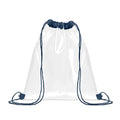 Sacca con coulisse trasparente PVC blu navy - personalizzabile con logo