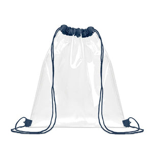 Sacca con coulisse trasparente PVC blu navy - personalizzabile con logo