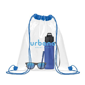 Sacca con coulisse trasparente PVC - personalizzabile con logo