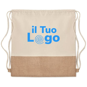 Sacca con dettagli in juta beige - personalizzabile con logo