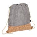 Sacca coulisse R-PET e sughero 35 x 40 cm Grigio - personalizzabile con logo