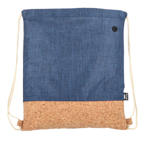 Sacca coulisse R-PET e sughero 35 x 40 cm - personalizzabile con logo