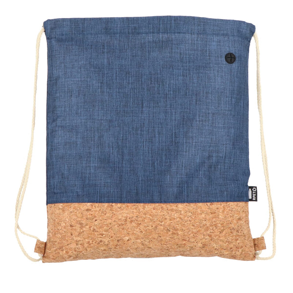 Sacca coulisse R-PET e sughero 35 x 40 cm - personalizzabile con logo