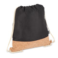 Sacca coulisse R-PET e sughero 35 x 40 cm Nero - personalizzabile con logo