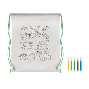 Sacca da colorare in non woven - personalizzabile con logo