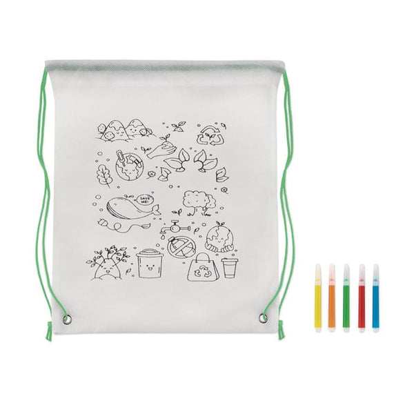 Sacca da colorare in non woven - personalizzabile con logo