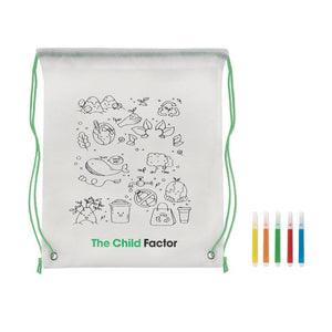 Sacca da colorare in non woven - personalizzabile con logo