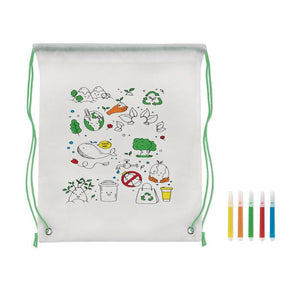 Sacca da colorare in non woven - personalizzabile con logo