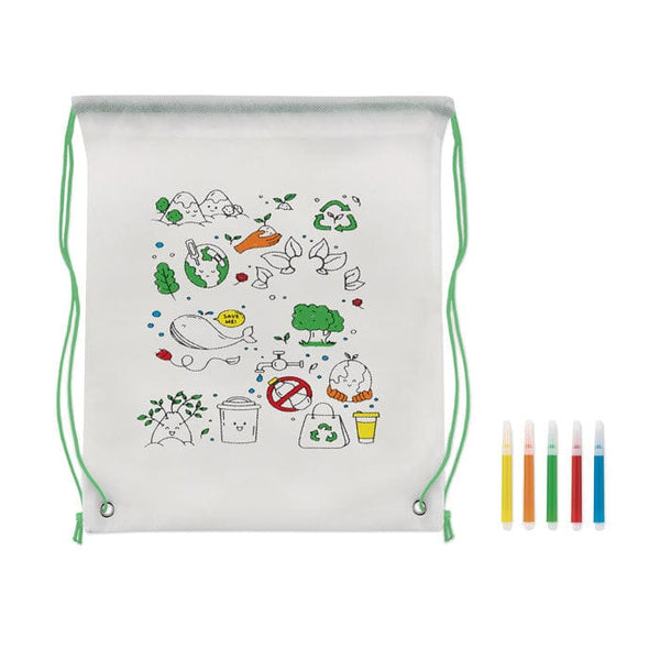 Sacca da colorare in non woven - personalizzabile con logo