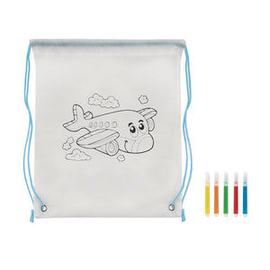 Sacca da colorare in non woven - personalizzabile con logo
