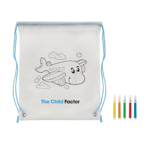 Sacca da colorare in non woven - personalizzabile con logo