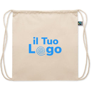 Sacca in cotone equosolidale beige - personalizzabile con logo