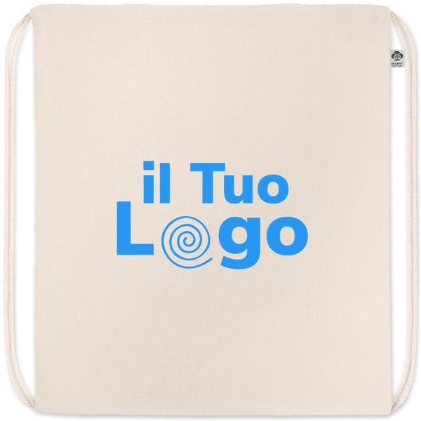 Sacca in cotone organico 140 g beige - personalizzabile con logo