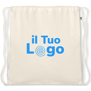 Sacca in cotone organico beige - personalizzabile con logo