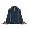 Sacca in cotone riciclato con cordini naturali blu navy - personalizzabile con logo