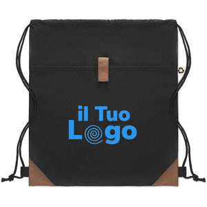 Sacca in cotone riciclato con cordini naturali - personalizzabile con logo