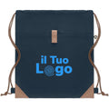 Sacca in cotone riciclato con cordini naturali - personalizzabile con logo